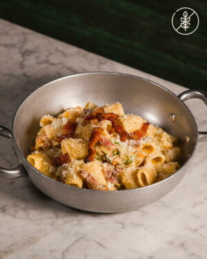 Carbonara e fiori di zucca